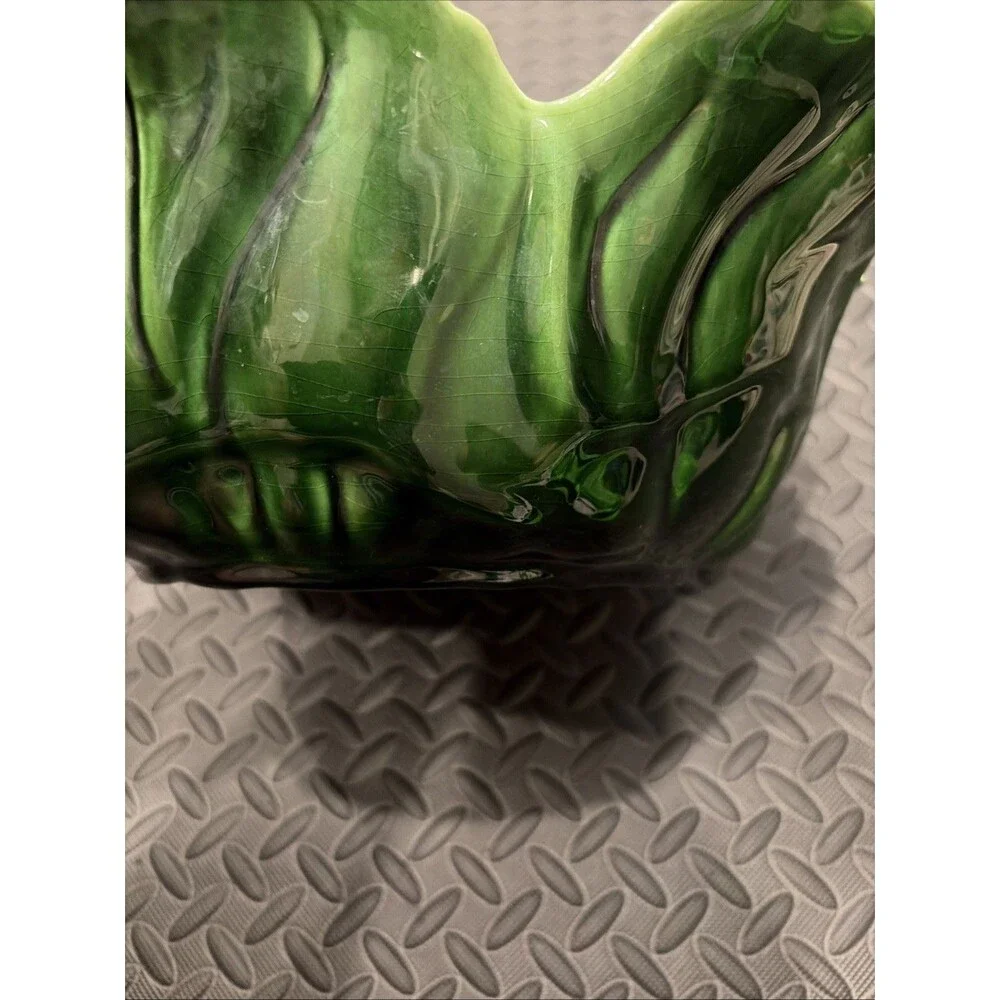 Cemar 688 Dark Green Cabbage Bowl California Pottery Sonoma bordallo pinheiro